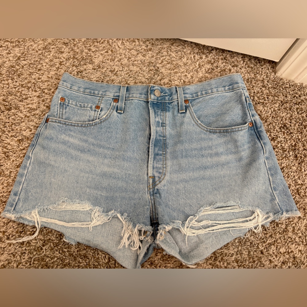 Levi's Light Blue Jean Shorts